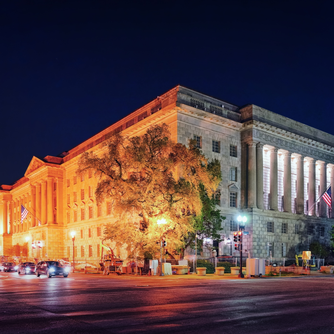 The purpose of the picture is an analogy. It shows a picture of a government building to underscore how the government is changing FAR Part 29.